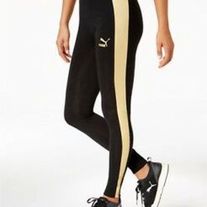 Puma Women's T7 Legging with Gold Stripe